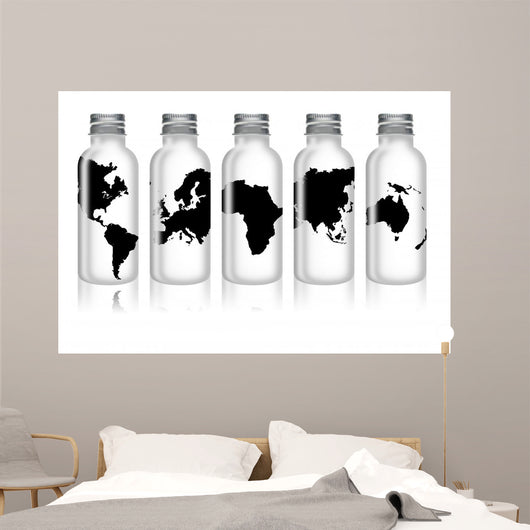 Vials 5 Continents Wall Mural