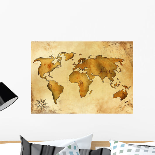 Vintage World Map Wall Mural