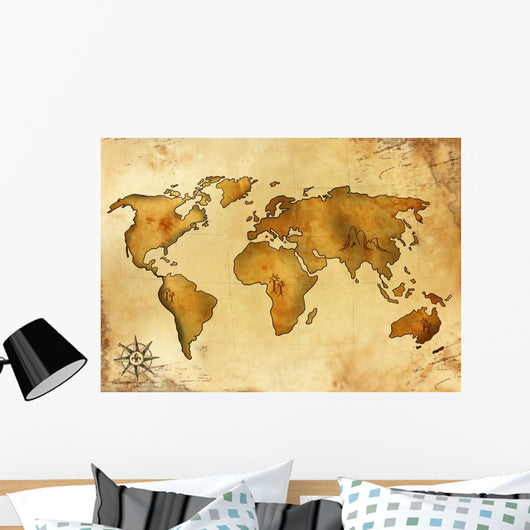 Vintage World Map Wall Mural
