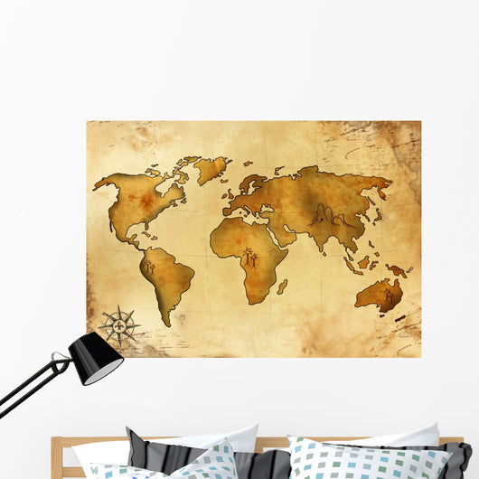 Vintage World Map Wall Mural
