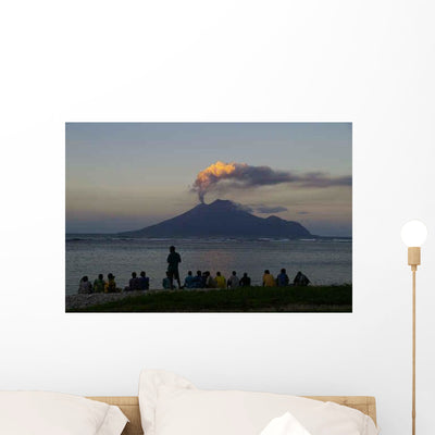 Lopevi Volcano Vanuatu Outbreak Wall Decal shown on a wall
