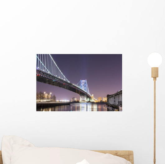 Ben Franklin Bridge at Night Philadelphia Wall Decal