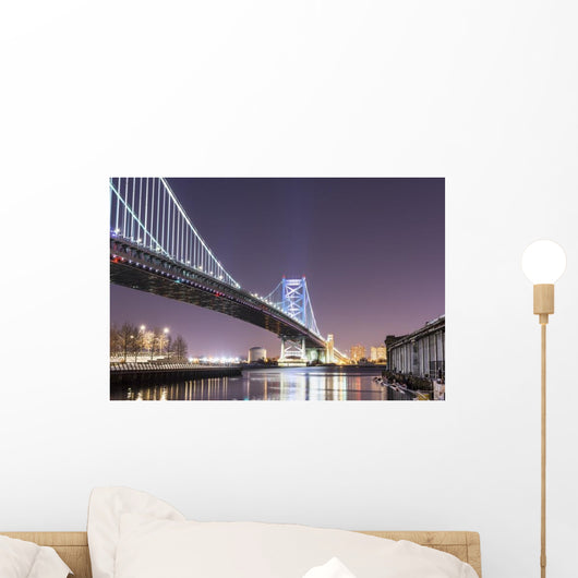 Ben Franklin Bridge at Night Philadelphia Wall Decal