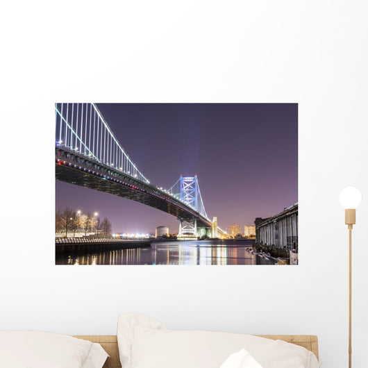 Ben Franklin Bridge at Night Philadelphia Wall Decal