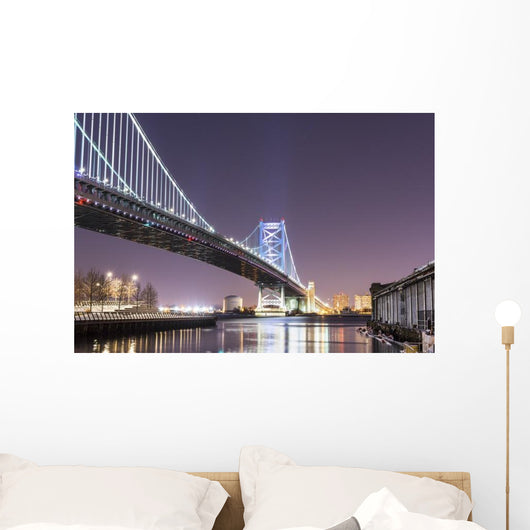 Ben Franklin Bridge at Night Philadelphia Wall Decal