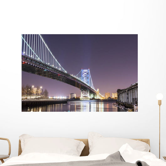 Ben Franklin Bridge at Night Philadelphia Wall Decal