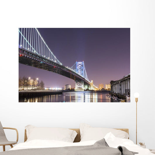 Ben Franklin Bridge at Night Philadelphia Wall Decal