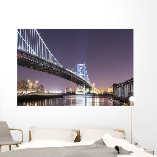 Ben Franklin Bridge at Night Philadelphia Wall Decal