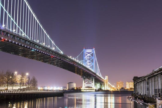 Ben Franklin Bridge at Night Philadelphia Wall Decal