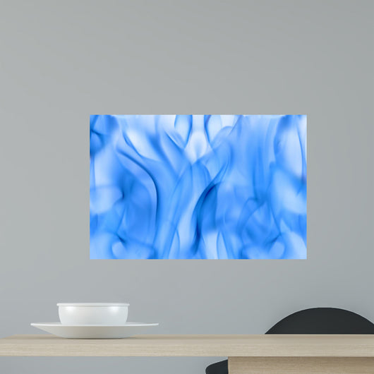 Blue Fire Isolated on White Background Wall Mural