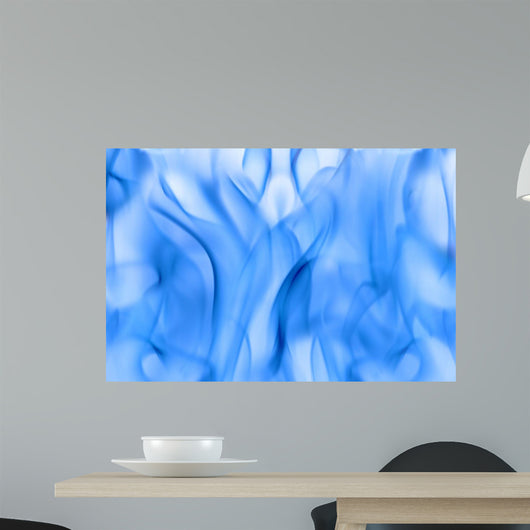 Blue Fire Isolated on White Background Wall Mural
