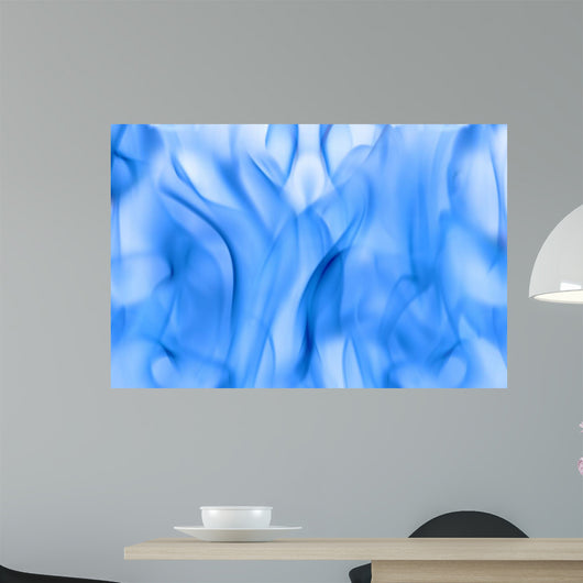 Blue Fire Isolated on White Background Wall Mural
