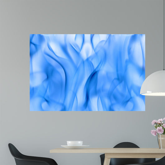 Blue Fire Isolated on White Background Wall Mural