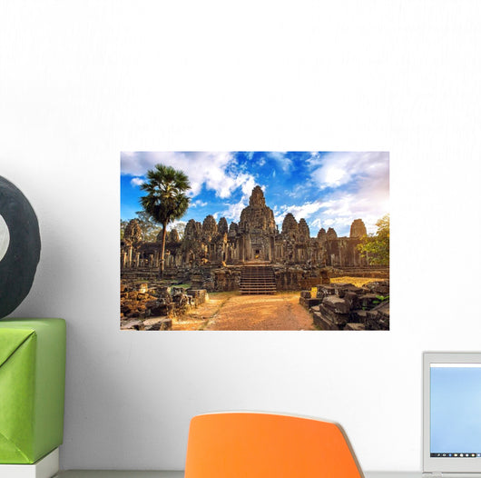 Ancient Stone Faces Sunset Wall Decal