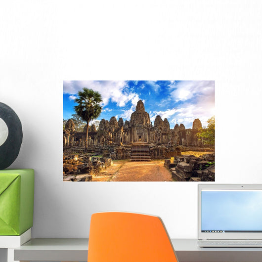 Ancient Stone Faces Sunset Wall Decal