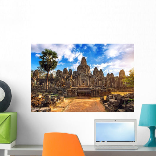 Ancient Stone Faces Sunset Wall Decal