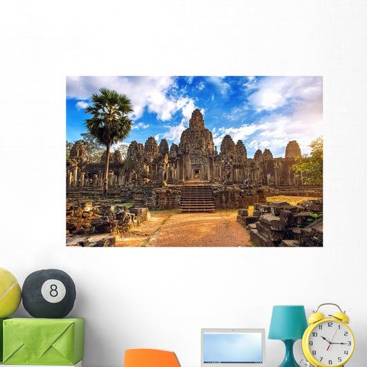 Ancient Stone Faces Sunset Wall Decal