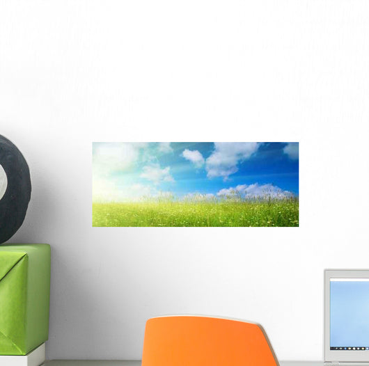 Summer Grass and Flowers Wall Decal