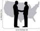 A silhouette of men handshaking with map of USA Wall Decal