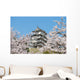 Cherry blossoms at Himeji castle Wall Mural