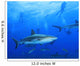Shark With Scuba Divers Silhouetted in Background Wall Mural