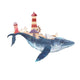 Nautical Watercolor Lighthouse Whale Wall Decal
