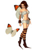 Orange Butterfly Fairy Wall Decal