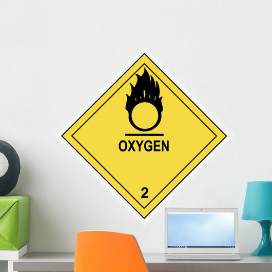 Oxygen Warning Label Wall Decal