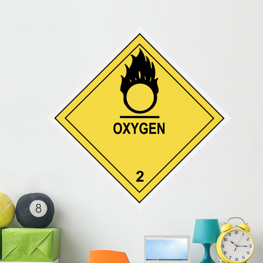 Oxygen Warning Label Wall Decal