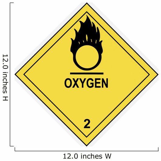 Oxygen Warning Label Wall Decal
