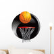 Basketball Going Into Hoop Wall Decal