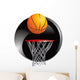 Basketball Going Into Hoop Wall Decal