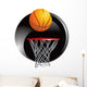 Basketball Going Into Hoop Wall Decal