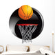Basketball Going Into Hoop Wall Decal