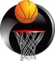 Basketball Going Into Hoop Wall Decal