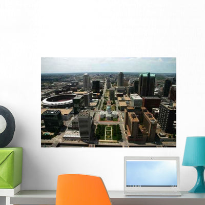 St Louis Aerial Wall Decal shown on a wall