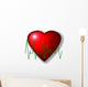 Schematic Cardiogram against Heart Background Wall Decal