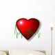 Schematic Cardiogram against Heart Background Wall Decal