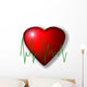 Schematic Cardiogram against Heart Background Wall Decal