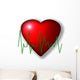 Schematic Cardiogram against Heart Background Wall Decal