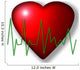 Schematic Cardiogram against Heart Background Wall Decal