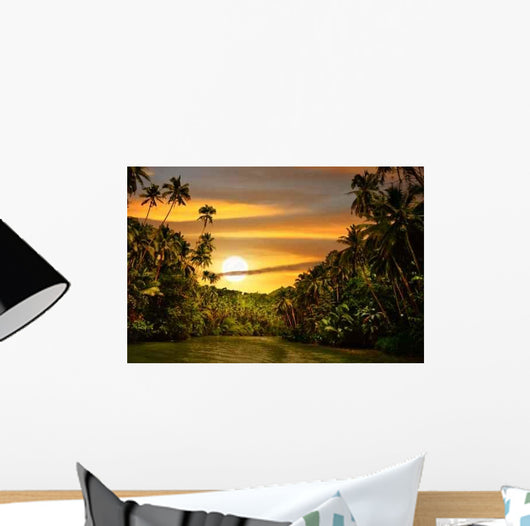 Rainforest River Sunset Wall Decal