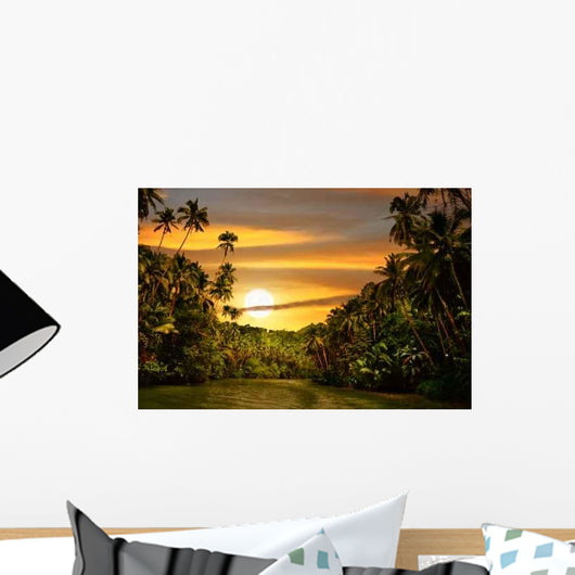 Rainforest River Sunset Wall Decal