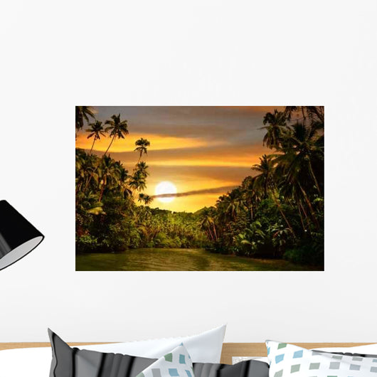 Rainforest River Sunset Wall Decal