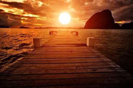Jetty into Sunset Wall Decal