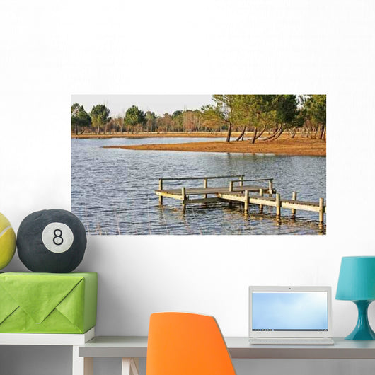 Pontoon Fishing Lake Hourtin Wall Decal