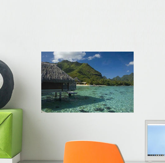 Mountainous Tropic Island with Wall Decal