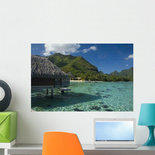 Mountainous Tropic Island with Wall Decal