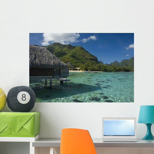 Mountainous Tropic Island with Wall Decal