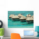 Luxury Overwater Bungalows Blue Wall Decal